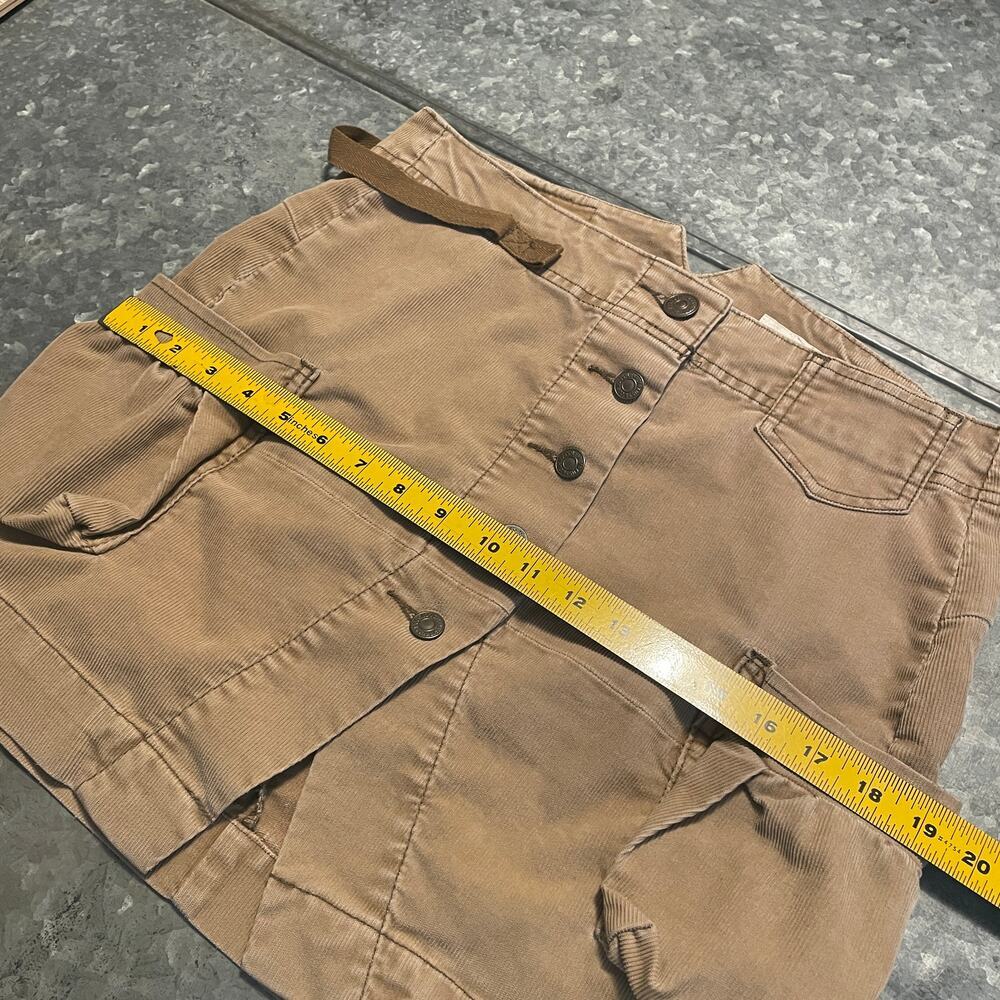 Vintage Levi's Corduroy Cargo Pocket Skirt 9 Tan Khaki Safari Military 90s Y2K - Picture 10 of 11